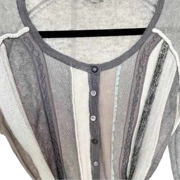 J. Jill  Sweaters Mixed Media Wool Knit Sweater Cardigan With Belt size Medium - Picture 2 of 5